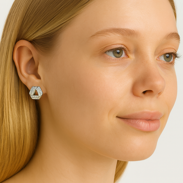 Interlocked Triangle Diamond Earrings - PEACORA