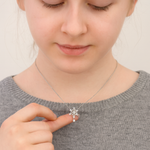 Load image into Gallery viewer, Sterling Silver Crystal Snowflake Necklace

