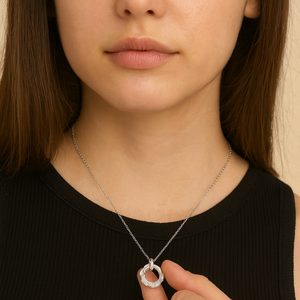 Timeless Crystal Circle Pendant Necklace - PEACORA