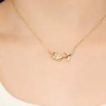 Load image into Gallery viewer, Gold Tulip Blossom Pendant Necklace - PEACORA
