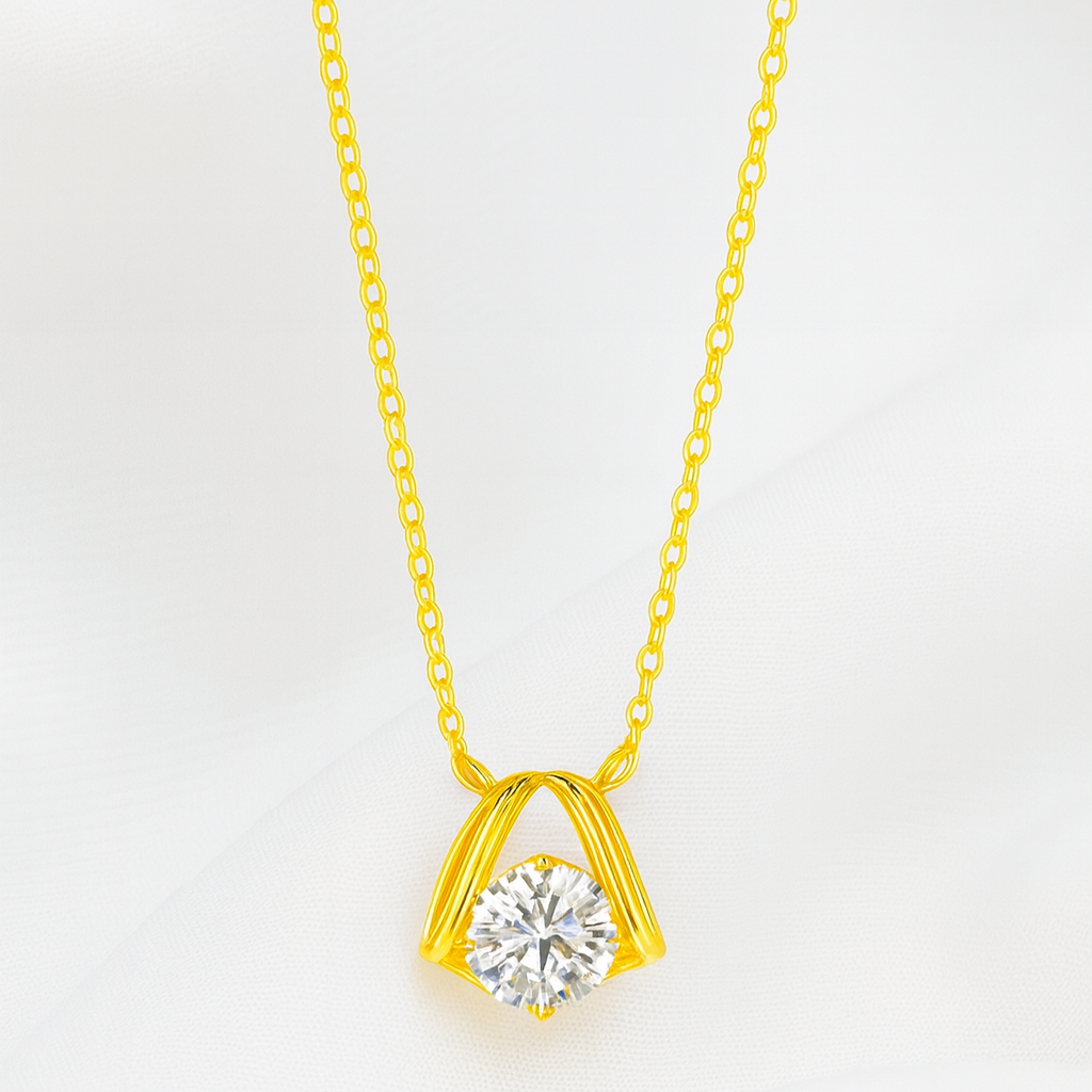 Elegant Gold Pendant Necklace - PEACORA
