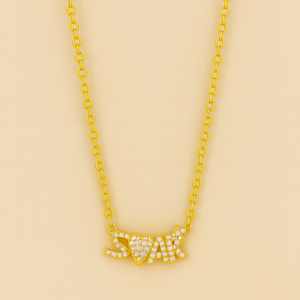 Sparkling “SOAR” Gold Charm Necklace - PEACORA