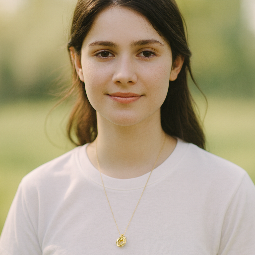 Gold Vermeil Interlocking Rings Pendant Necklace - PEACORA