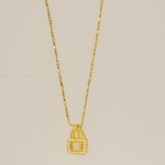 Load image into Gallery viewer, Golden Crystal Lock Pendant Necklace
