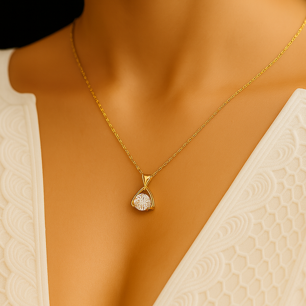 Elegant Gold Pendant Necklace - PEACORA