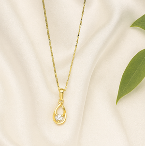 Gold Horseshoe Crystal Pendant Necklace - PEACORA