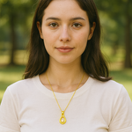 Load image into Gallery viewer, Gold Horseshoe Crystal Pendant Necklace - PEACORA

