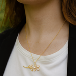 Load image into Gallery viewer, Gold Floral Branch Pendant Necklace - PEACORA
