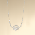 Silver Statement Crystal Pendant Necklace - PEACORA