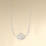 Load image into Gallery viewer, Silver Statement Crystal Pendant Necklace - PEACORA
