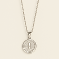 Silver Crystal Medallion Pendant Necklace - PEACORA