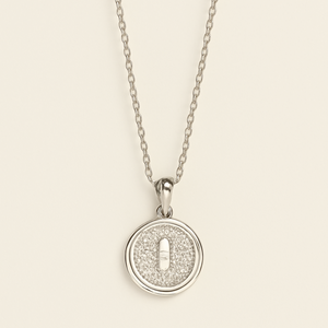 Silver Crystal Medallion Pendant Necklace - PEACORA