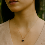 Load image into Gallery viewer, Rose Gold Black Rose Pendant Necklace
