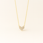 Load image into Gallery viewer, Gold Heart Crystal Pendant Necklace - PEACORA
