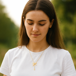 Load image into Gallery viewer, Gold Bow Drop Pendant Necklace - PEACORA
