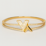 Load image into Gallery viewer, Golden Radiance 14K Plated Statement Bangle - PEACORA
