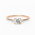 Rose Gold Tone Crystal Ring - PEACORA