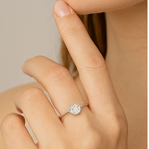 Elegant Halo Cluster Ring