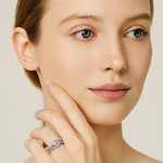 Load image into Gallery viewer, Round Moissanite Halo Split Band Ring
