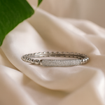 Load image into Gallery viewer, Shimmer Grace Polished Beaded Accent Bangle - PEACORA
