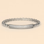 Load image into Gallery viewer, Shimmer Grace Polished Beaded Accent Bangle - PEACORA
