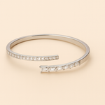 Load image into Gallery viewer, Lustrous Charm Open Elegance Statement Bangle - PEACORA
