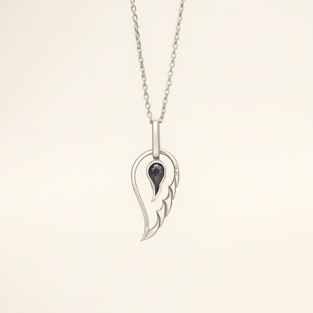 Sterling Silver Wing Necklace - PEACORA