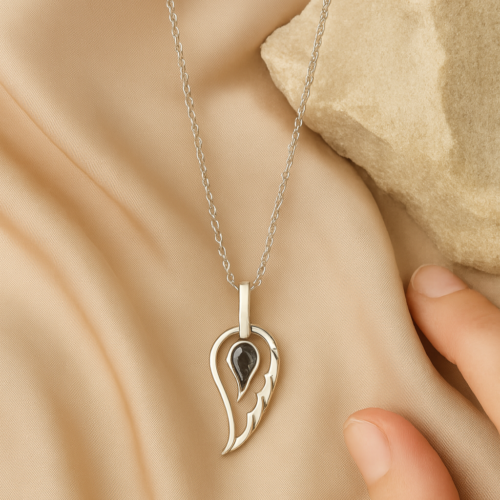 Sterling Silver Wing Necklace - PEACORA
