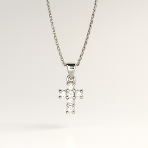 Classic Crystal Cross Pendant Necklace - PEACORA