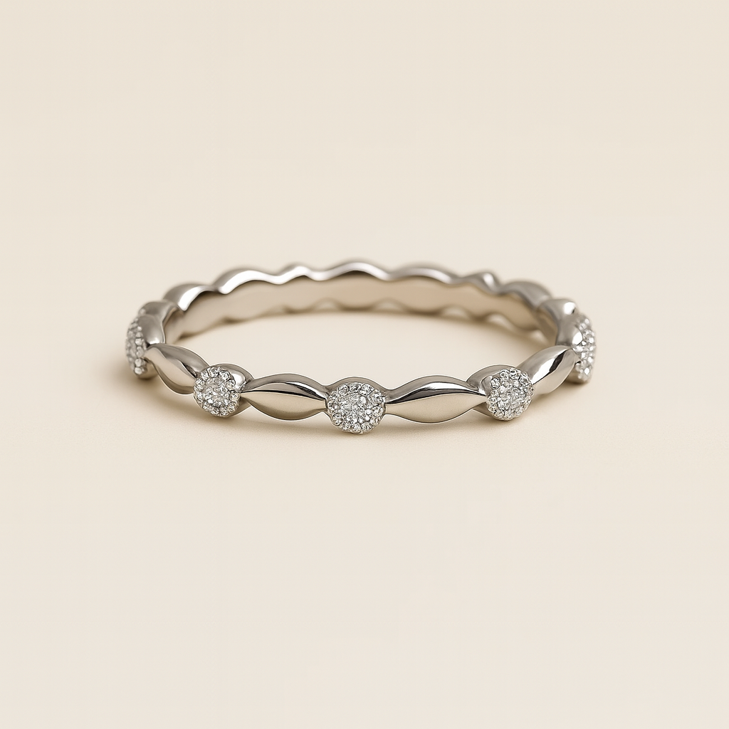 Twisted Eternity Crystal Band Ring - PEACORA