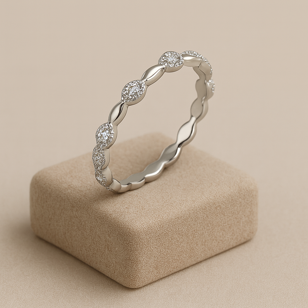 Twisted Eternity Crystal Band Ring - PEACORA