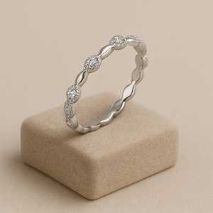Twisted Eternity Crystal Band Ring - PEACORA