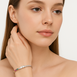 Radiant Harmony Sterling Silver Bangle - PEACORA