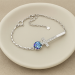 Load image into Gallery viewer, Faithful Radiance Sterling Silver Bracelet - PEACORA
