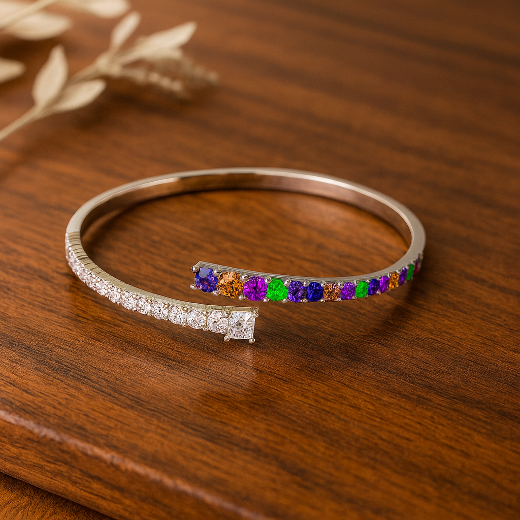 Radiant Harmony Sterling Silver Bangle - PEACORA