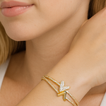 Load image into Gallery viewer, Golden Radiance 14K Plated Statement Bangle - PEACORA
