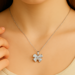 Load image into Gallery viewer, Silver Crystal Butterfly Pendant Necklace - PEACORA
