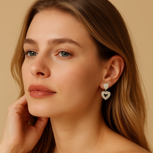 Radiant Love Double Heart Earrings - PEACORA