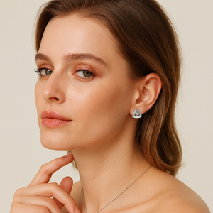 Triangular Baguette Diamond Earrings - PEACORA