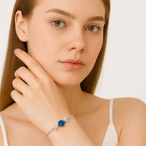 Moissanite Swan Sterling Silver Bracelet - PEACORA