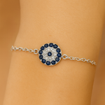 Load image into Gallery viewer, Evil Eye &amp; Cross Bracelet - PEACORA
