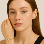 Load image into Gallery viewer, Cascading Hearts Rose Gold Vermeil Bracelet - PEACORA

