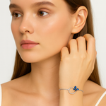 Load image into Gallery viewer, Blue Crystal Butterfly Bracelet - PEACORA
