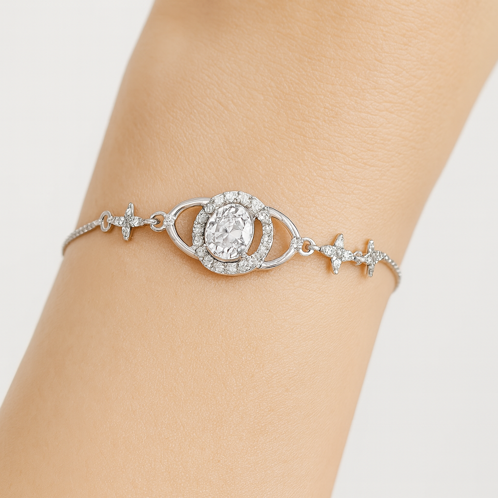 Celestial Orbit Moissanite Bracelet - PEACORA