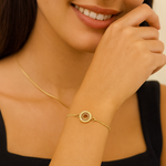 Load image into Gallery viewer, Sunrburst Circle Bracelet - PEACORA
