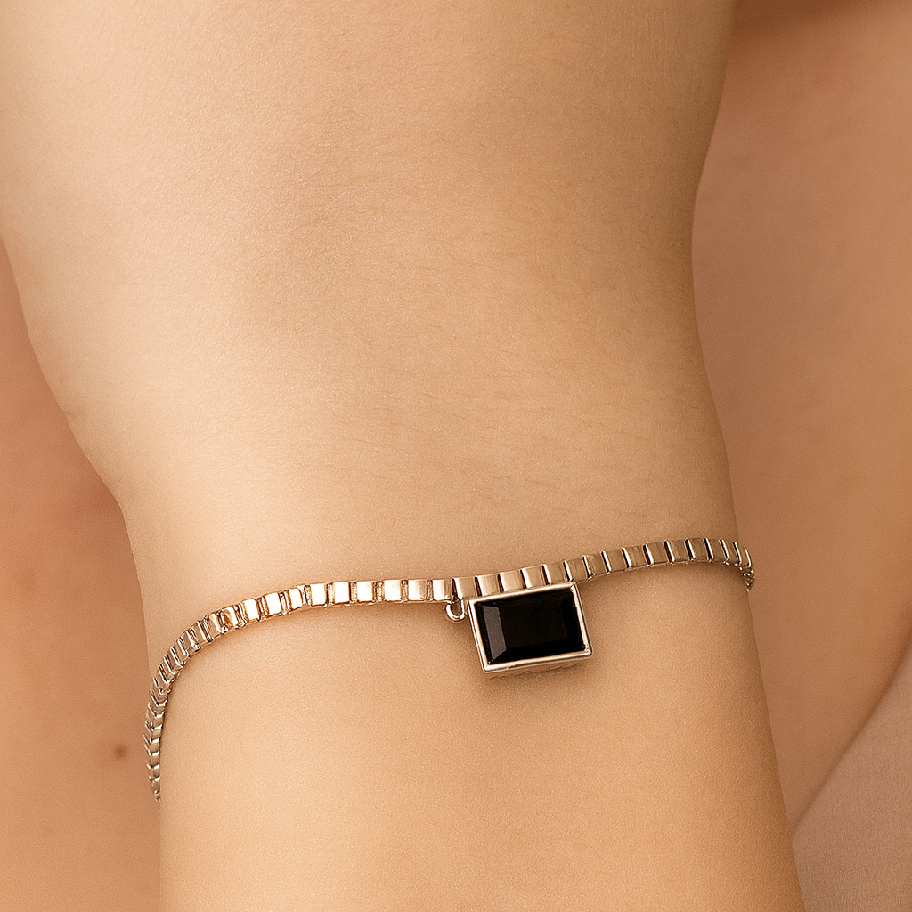 Blazing Black Tennis Anklet - PEACORA