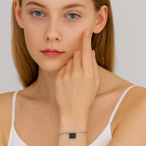 Blazing Black Tennis Anklet - PEACORA