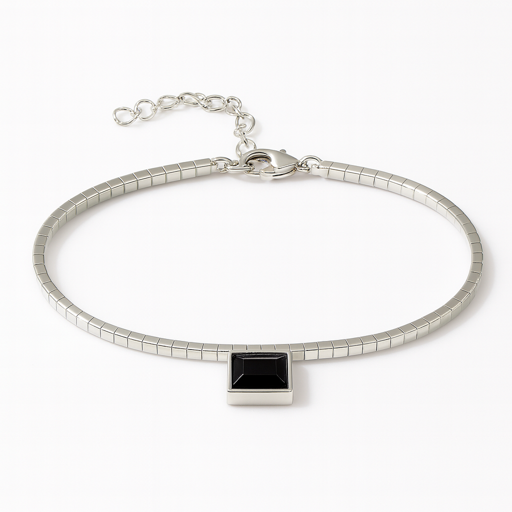 Blazing Black Tennis Anklet - PEACORA