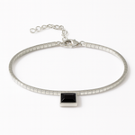 Load image into Gallery viewer, Blazing Black Tennis Anklet - PEACORA

