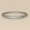 Silver Glow Beaded Bangle - PEACORA